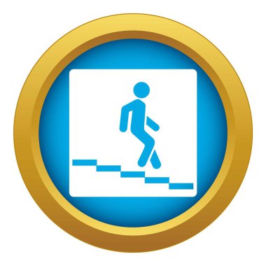 Altgeçit yol işareti simgesi mavi vektör izole