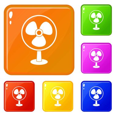Vantilatör simgeler vektör renk ayarla