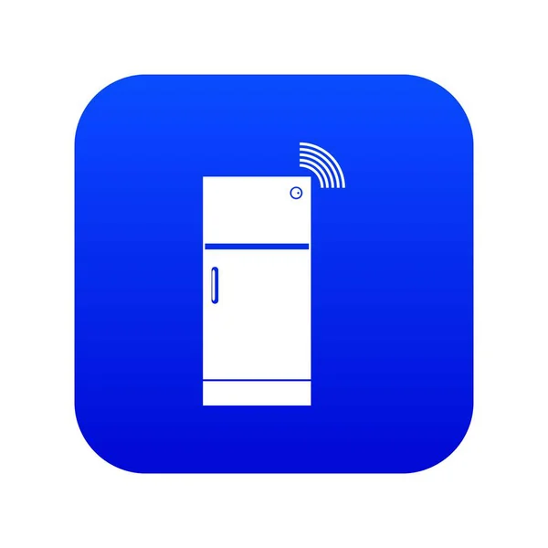 Icono del refrigerador azul digital — Archivo Imágenes Vectoriales