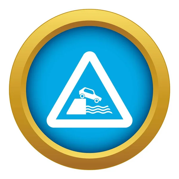 Riverbank signo de tráfico icono azul vector aislado — Archivo Imágenes Vectoriales