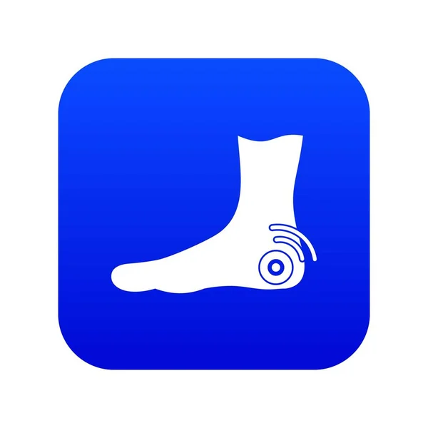 Talon de pied icône numérique bleu — Image vectorielle