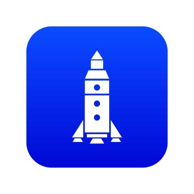 Roket keşif simgesi mavi vektör