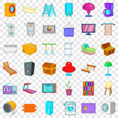 Mikrodalga Icons set, karikatür tarzı