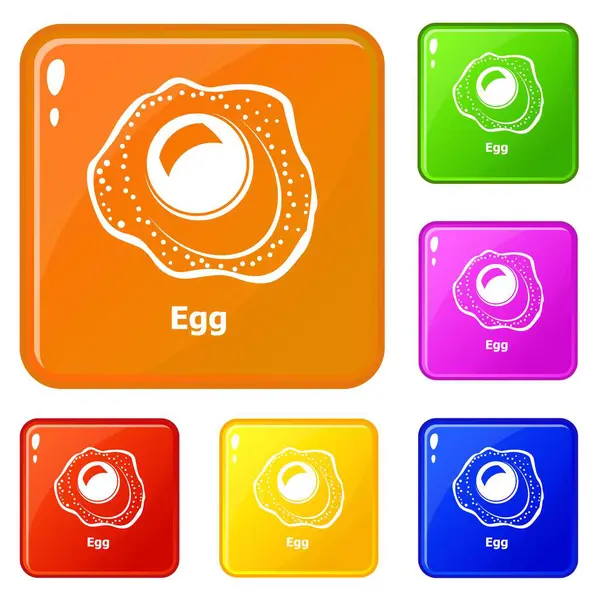 Jajko ikony wektor zestaw kolorów — Wektor stockowy