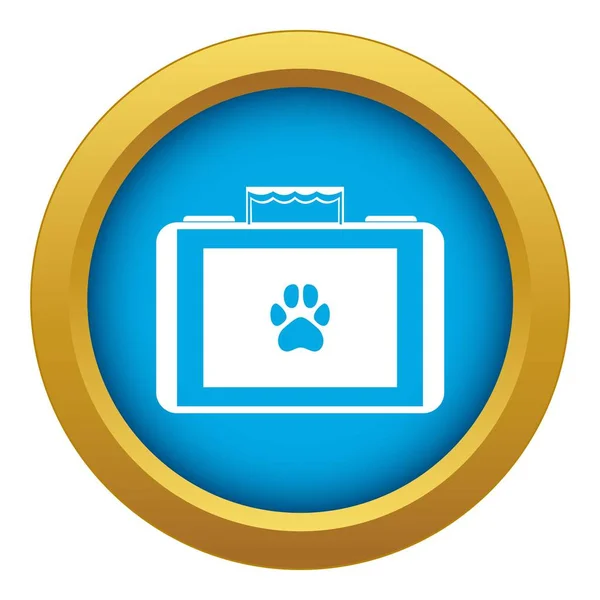 Suitcase for animals icon blue vector isolated — 스톡 벡터