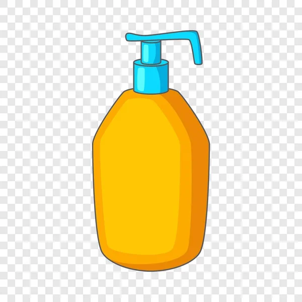 Botella con icono de jabón líquido, estilo de dibujos animados — Vector de stock