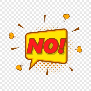 Hayır, konuşma balonu simgesinin, pop sanat tarzı