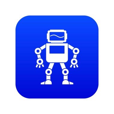 Otomatik mekanizma simgesi dijital mavi