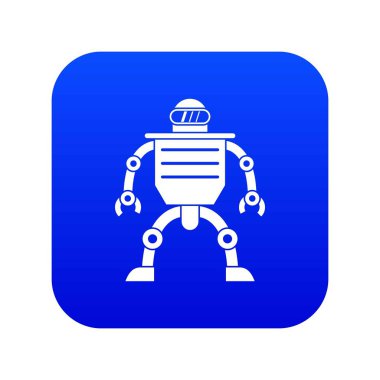 İnsansı robot simgesi dijital mavi