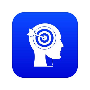 Hedef insan kafası simgesi dijital mavi