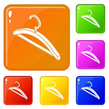 Elbise askısı simgeler vektör renk ayarla