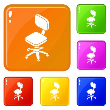 Küçük tekerlekli sandalye simgeler vektör renk ayarla