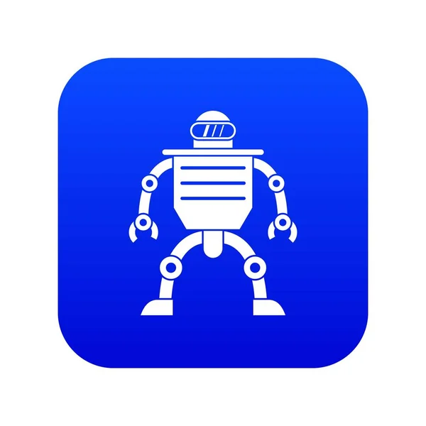 Icono del robot humanoide azul digital — Vector de stock