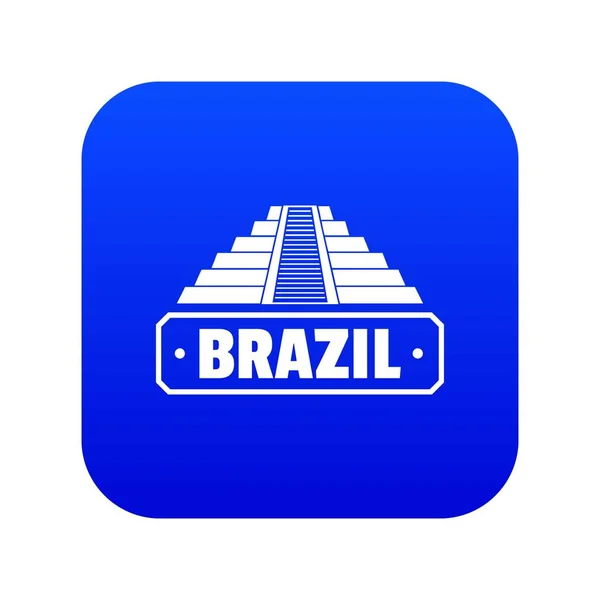 Brésil icône du pays vecteur bleu — Image vectorielle