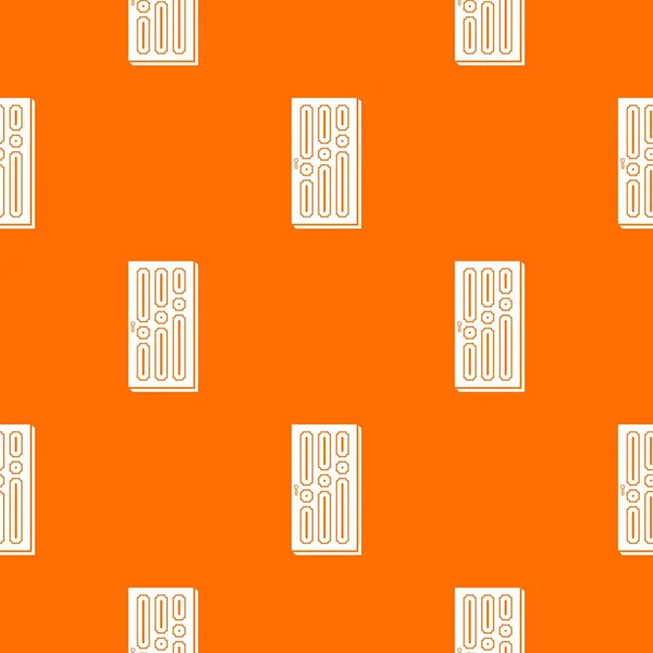 Huis deur patroon vector oranje — Stockvector