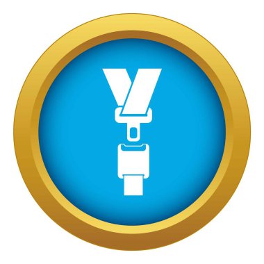 Emniyet kemeri simgesi mavi vektör izole