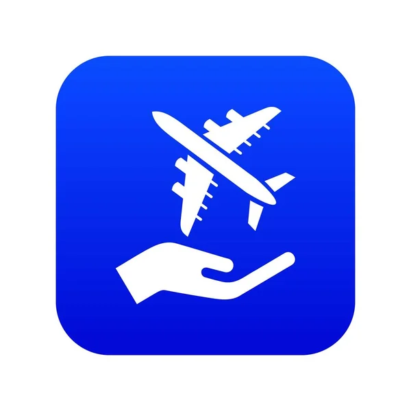 Air passenger protection icon blue vector — Stock Vector