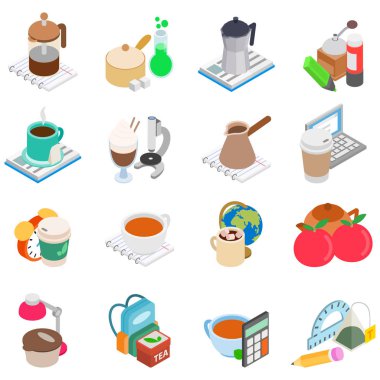 Eğitici tonik simgeleri seti, biyometrik stil