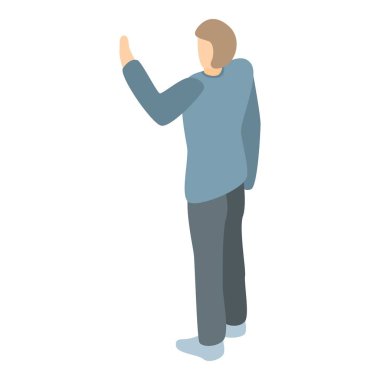 Adam el simgesi, izometrik stil yukarı