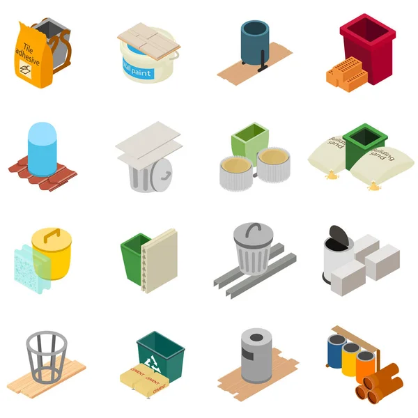 Building tool icons set, isometric style — Stock Vector