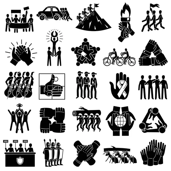 Conjunto de iconos de cohesión, estilo simple — Archivo Imágenes Vectoriales