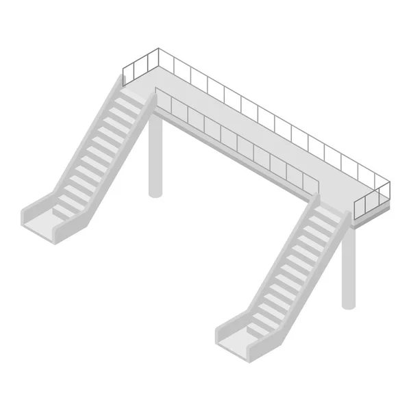 Brücke über Eisenbahn-Ikone, isometrischer Stil — Stockvektor