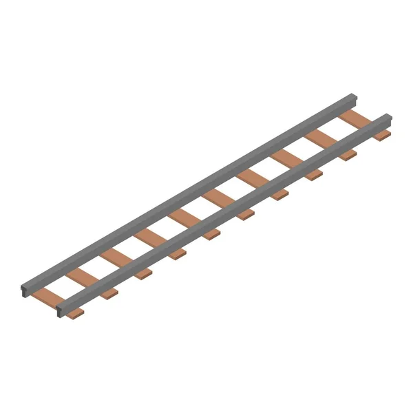 Ícone ferroviário de madeira, estilo isométrico — Vetor de Stock