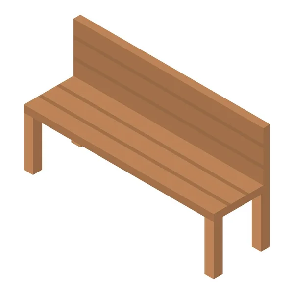 Drewniana ikona ławki, styl izometryczny — Wektor stockowy