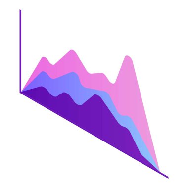 Diyagram grafik simgesi, izometrik stil