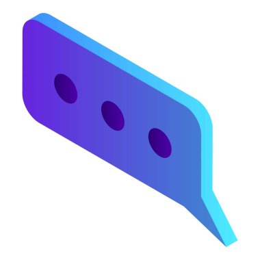 Sohbet balonu simgesinin, izometrik stili