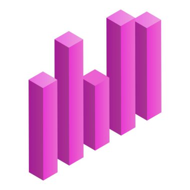 Sütun grafik simgesi, izometrik stil