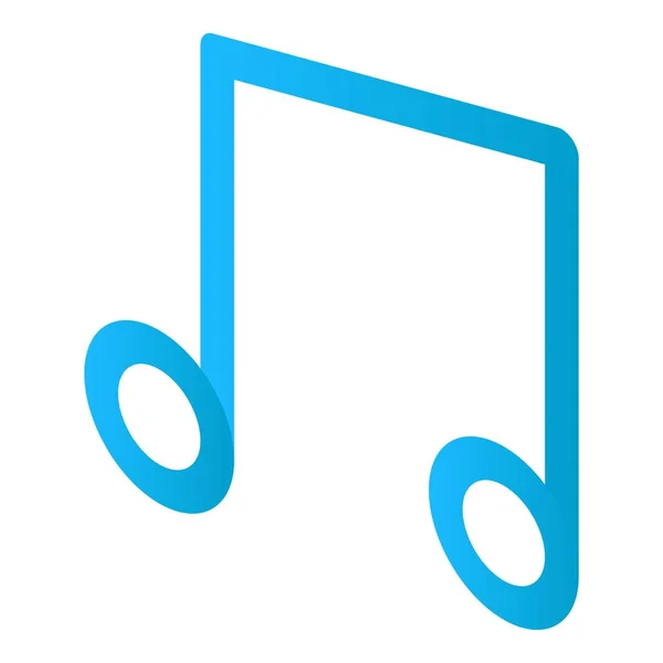 Icono de nota musical, estilo isométrico — Vector de stock