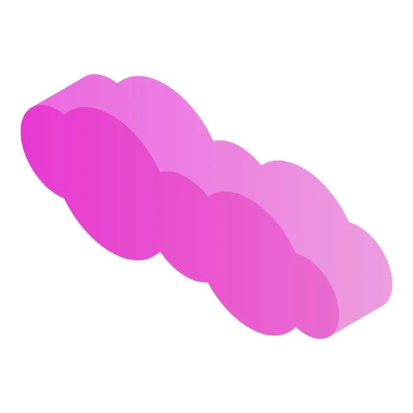 Иконка розового облака, изометрический стиль — стоковый вектор