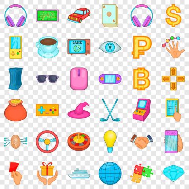 Jackpot Icons set, karikatür tarzı