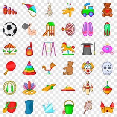 Bahçesi Icons set, karikatür tarzı