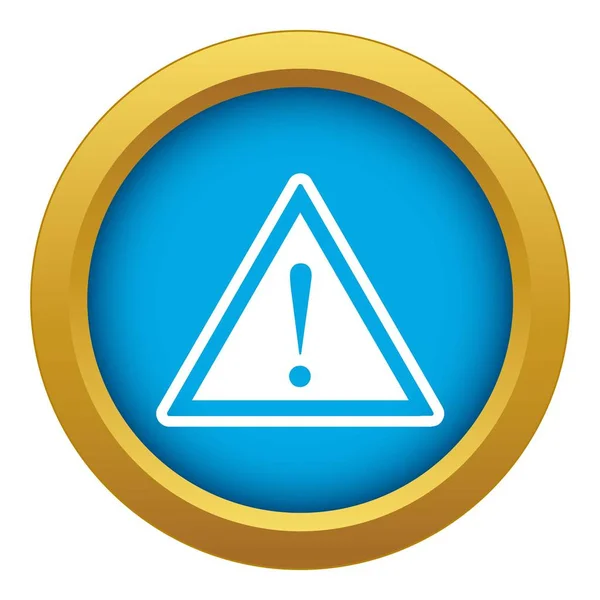 Sinal de atenção de aviso com ícone de ponto de exclamação vetor azul isolado — Vetor de Stock