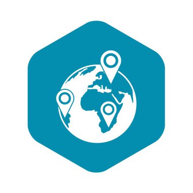 Dünya basit tarzı ağ simgesinin