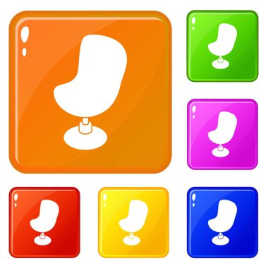 Modern sandalye simgeler vektör renk ayarla