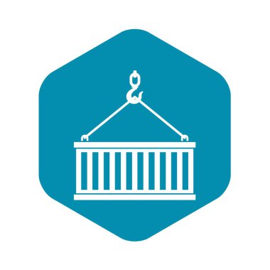 Vinç kanca asansörleri konteyner simgesi, basit tarzı