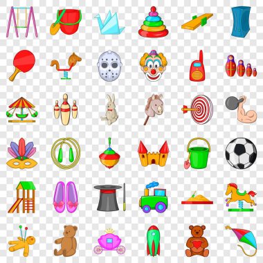 Anaokulu Icons set, karikatür tarzı