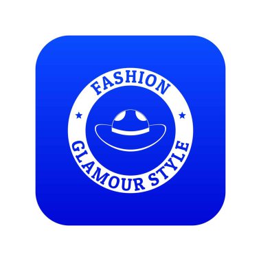 Glamour şapka simgesi mavi vektör