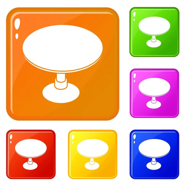 Mesa redonda iconos conjunto vector de color — Archivo Imágenes Vectoriales