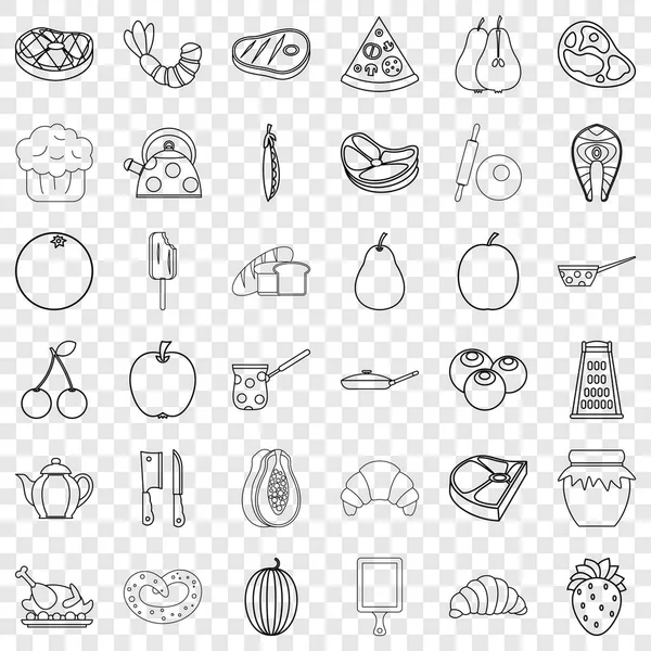 Conjunto de ícones de bagas, estilo esboço — Vetor de Stock