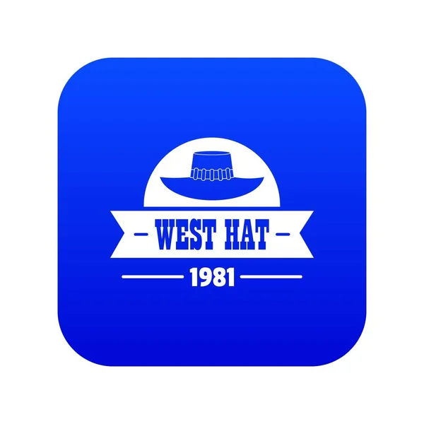 Значок західного капелюха синій вектор — стоковий вектор