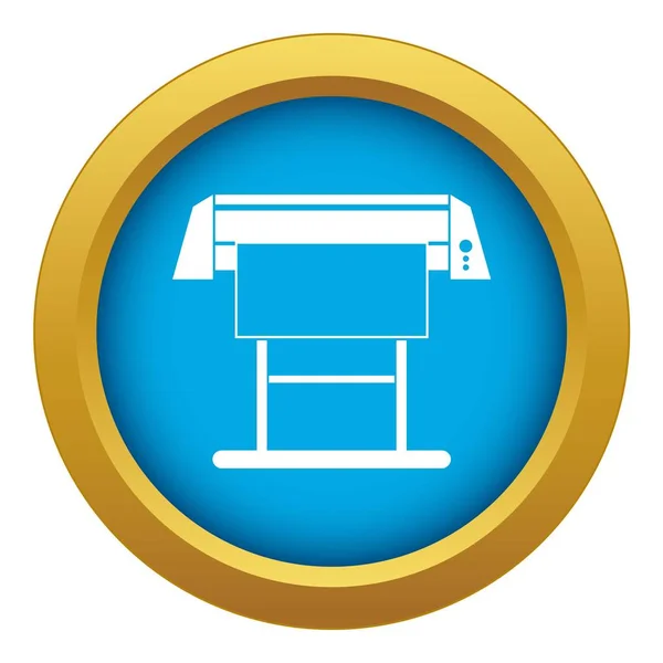 Large format inkjet printer icon blue vector isolated