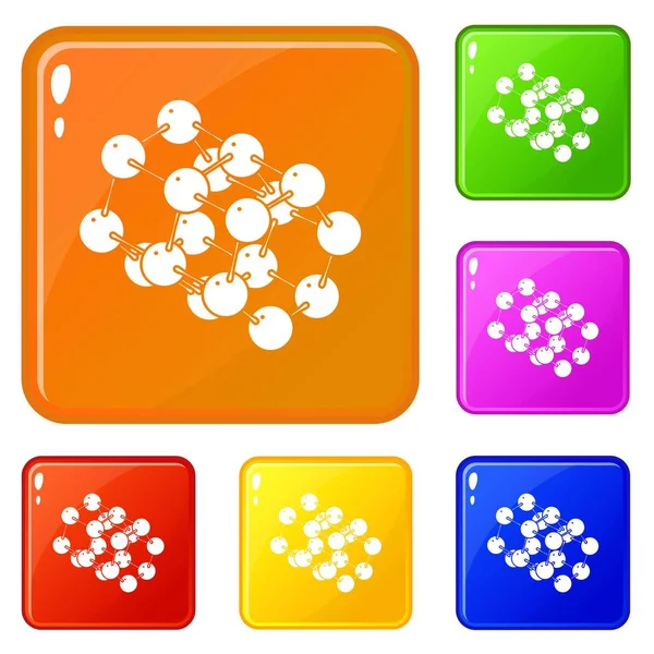 Тройные иконки молекул задают векторный цвет — стоковый вектор