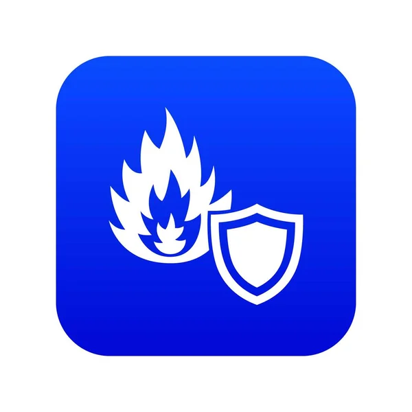 Icono de protección contra incendios vector azul — Archivo Imágenes Vectoriales