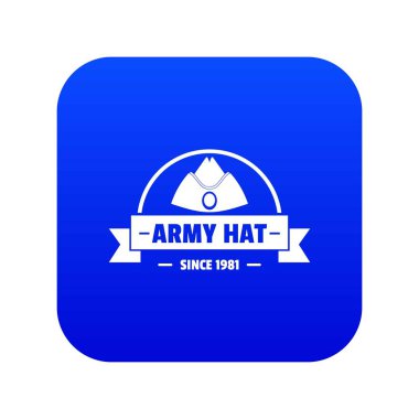 Ordu şapka simgesi mavi vektör
