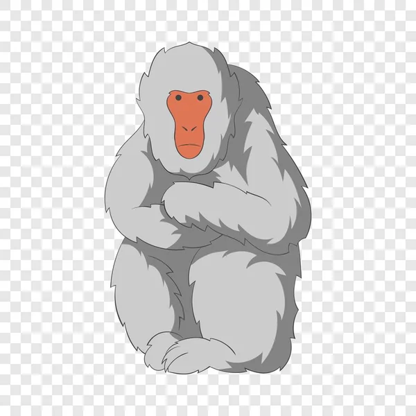 Icono macaco japonés, estilo de dibujos animados — Vector de stock