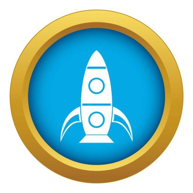 Roket simgesi mavi vektör izole